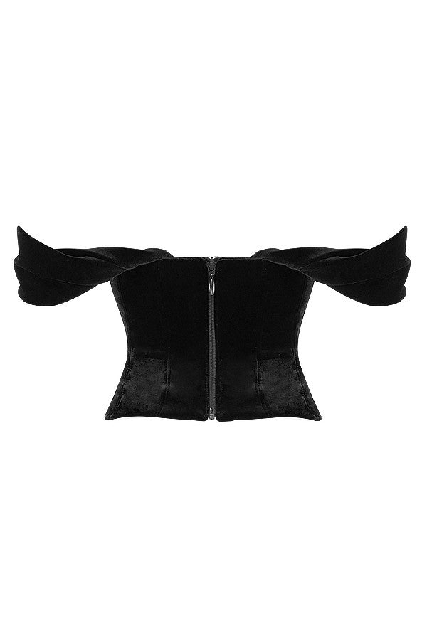 Rowena | Fluwelen Off-Shoulder Top - Fashion Lab