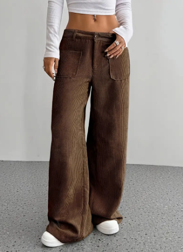 Broek voor dames – Ainsley | Makara Corduroy Broek Met Wijde Pijpen