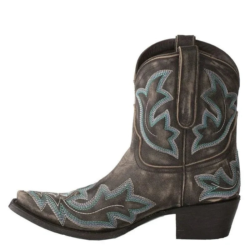 Laarzen voor dames – Alexa | Geborduurde Leren Cowboylaarzen