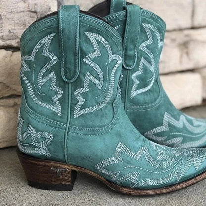 Laarzen voor dames – Alexa | Geborduurde Leren Cowboylaarzen