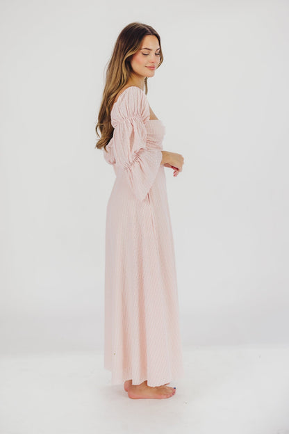 Jurk voor dames – Alicia | Maxi Jurk Met Gelaagde Mouwen En Zakken In Ballerinaroze