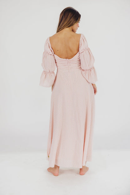 Jurk voor dames – Alicia | Maxi Jurk Met Gelaagde Mouwen En Zakken In Ballerinaroze