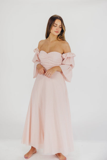 Jurk voor dames – Alicia | Maxi Jurk Met Gelaagde Mouwen En Zakken In Ballerinaroze