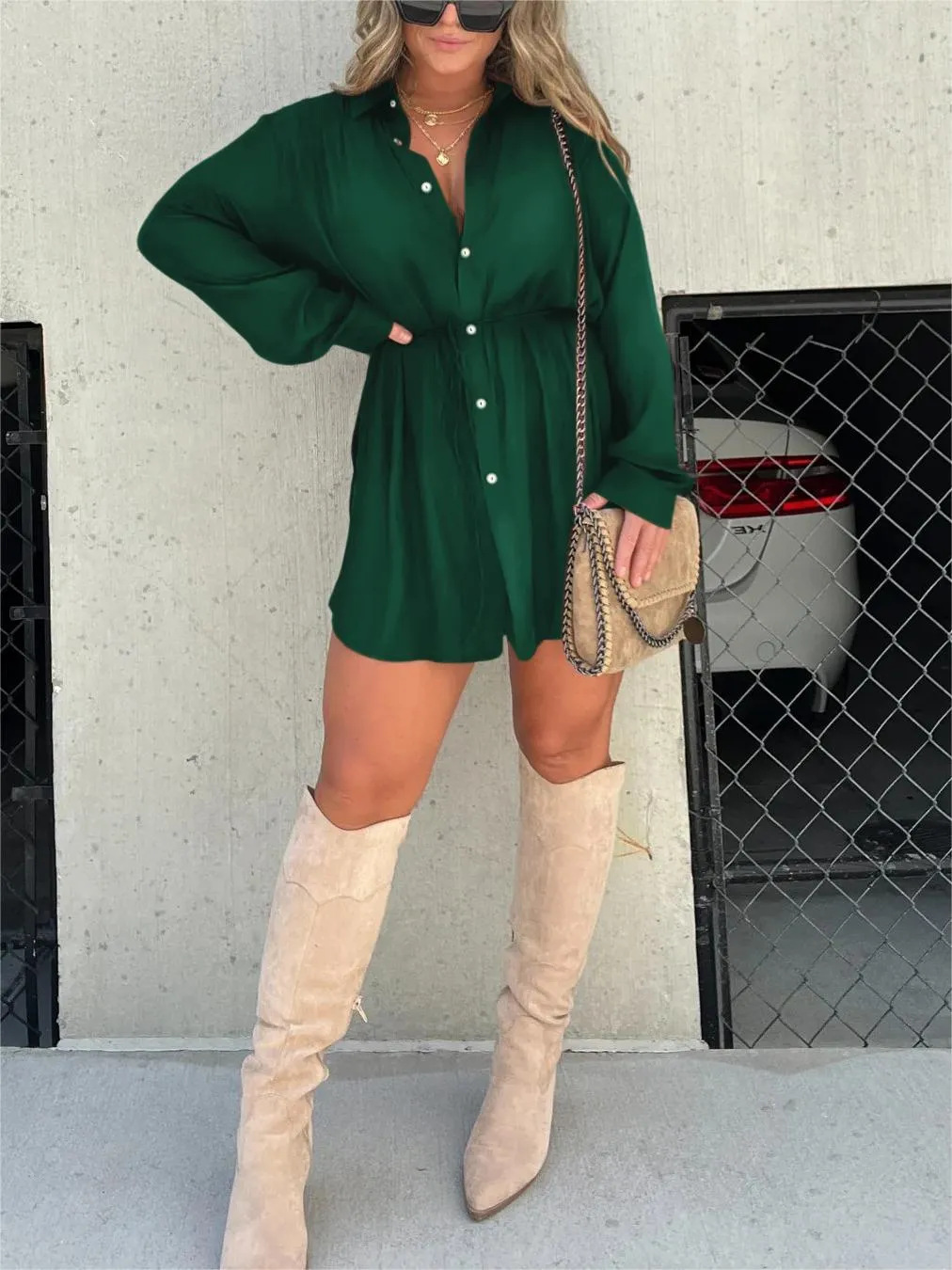 Jurk voor dames – Audrey | Trendy satijnen romper jurk