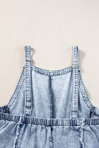 Blauwe | denim overall met wijde pijpen - Fashion Lab