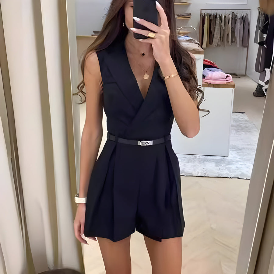 set voor dames – Deandra | Stijlvolle Mouwloze Jumpsuit
