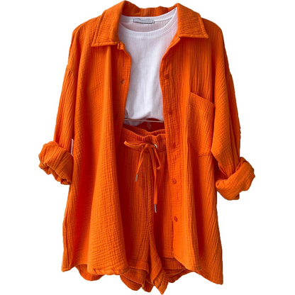 Pearl | Loungewear Set met Overhemd en Shorts - Fashion Lab