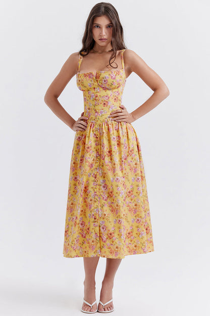 jurk voor dames – Elysia | Bloemen Midi Zonnejurk