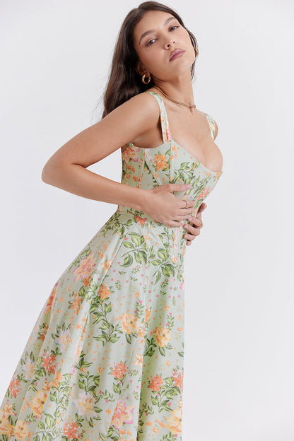 jurk voor dames – Elysia | Bloemen Midi Zonnejurk