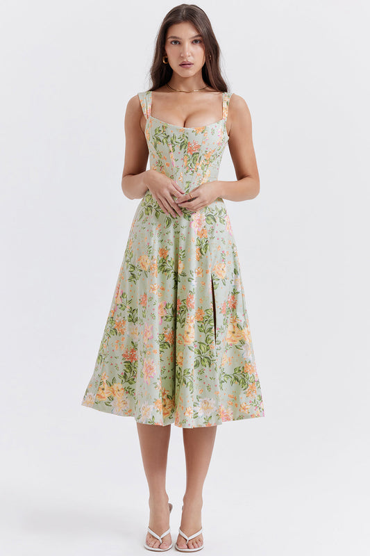jurk voor dames – Elysia | Bloemen Midi Zonnejurk