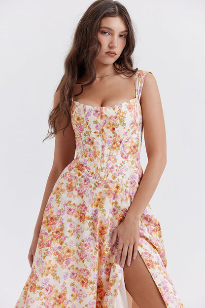 jurk voor dames – Elysia | Bloemen Midi Zonnejurk