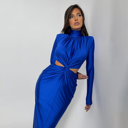 Daina | Rugloze Geplooide Jurk - Fashion Lab