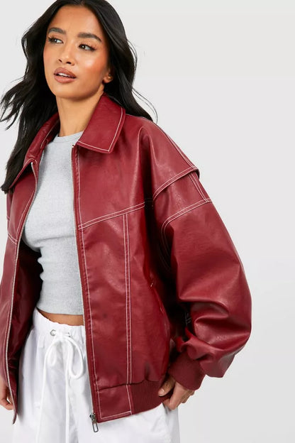 VIVIEN | Oversized leren jas - Fashion Lab