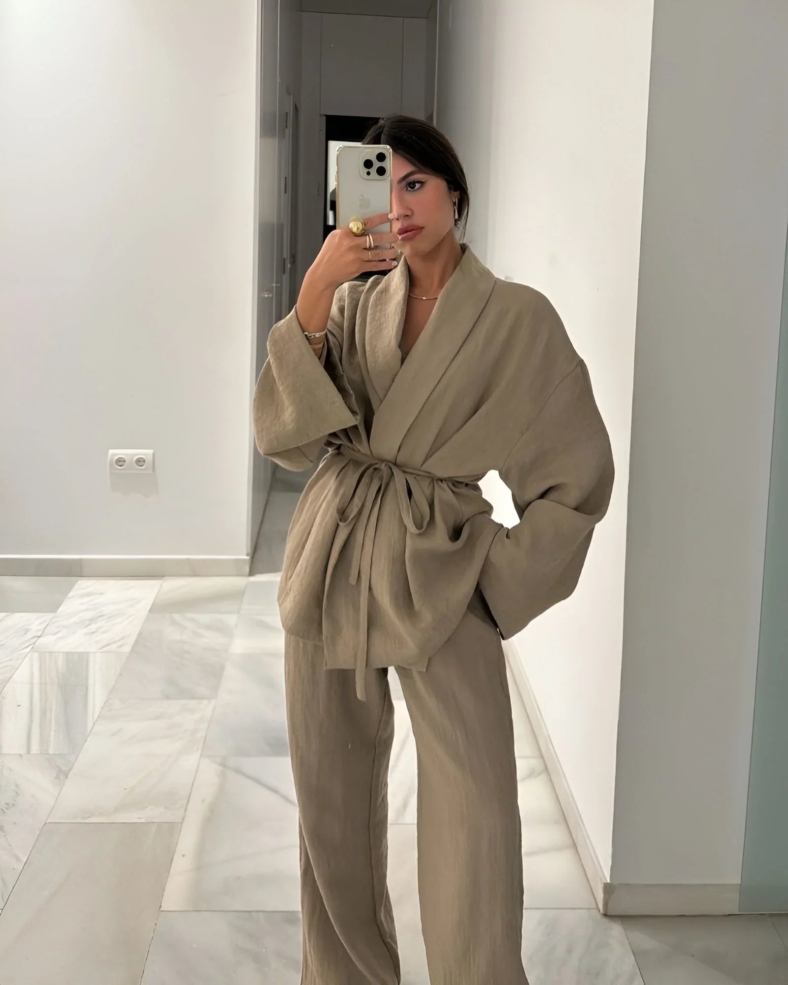 Sets voor dames – Fern | Tweedelige linnen set