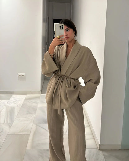 Sets voor dames – Fern | Tweedelige linnen set