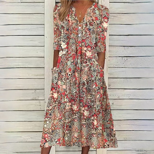 jurk voor dames – Garnet | Bloemenjurk