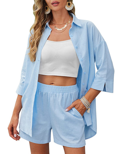 set voor dames – Ghaliya | Zomerse Linnen Set