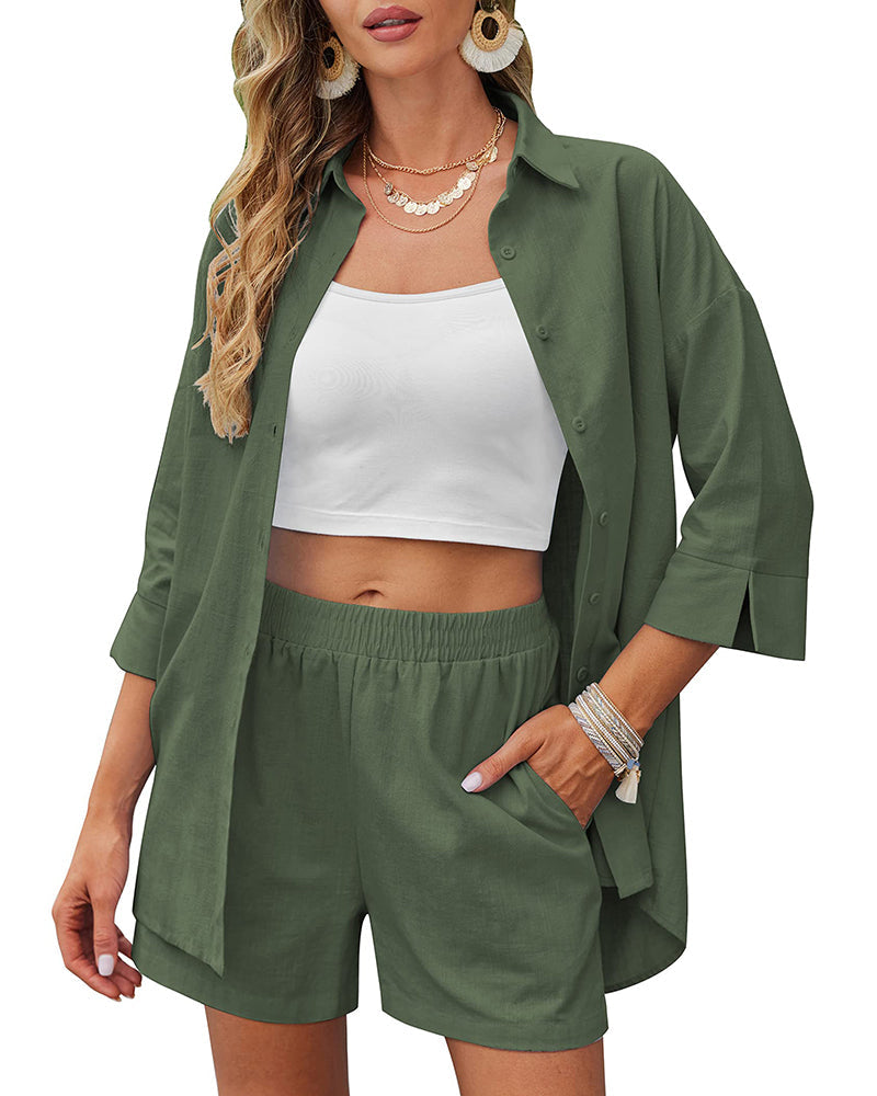 set voor dames – Ghaliya | Zomerse Linnen Set