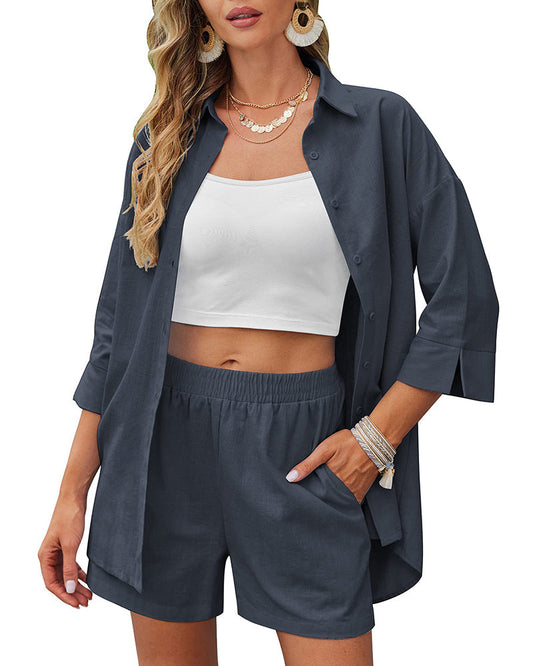 set voor dames – Ghaliya | Zomerse Linnen Set
