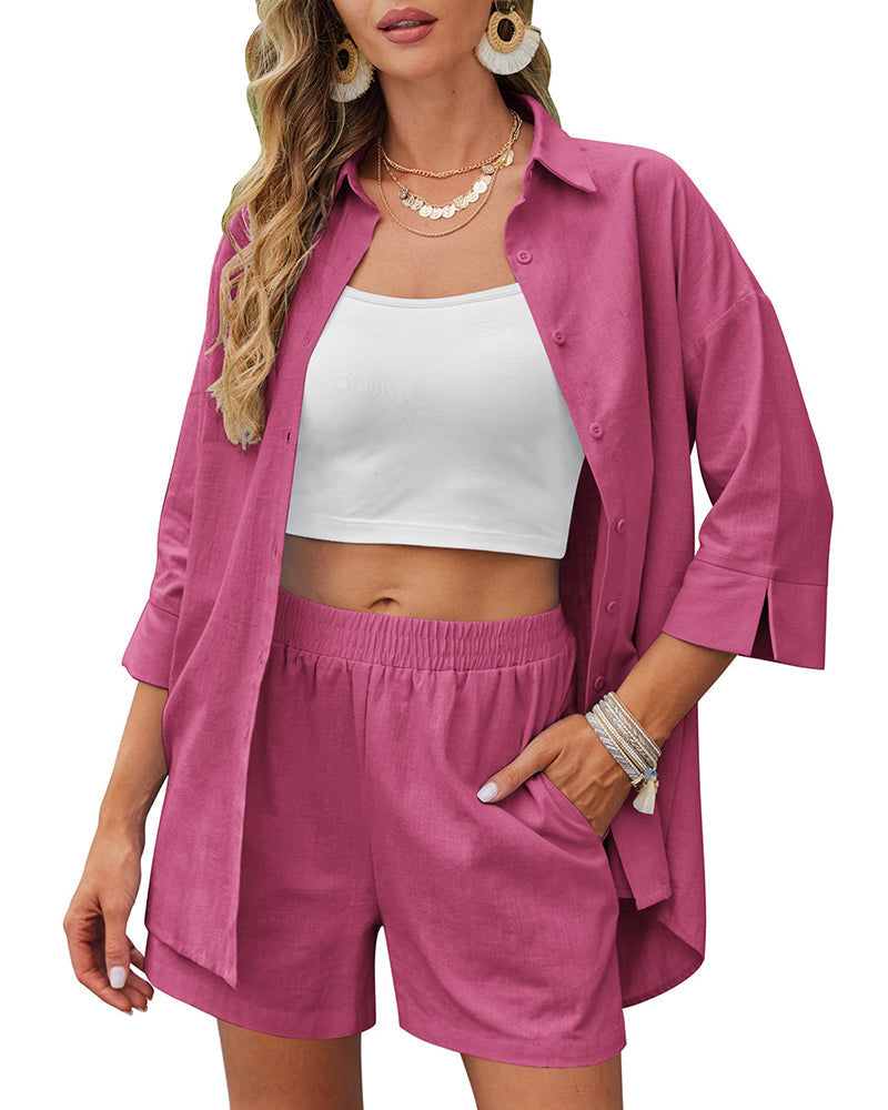 set voor dames – Ghaliya | Zomerse Linnen Set