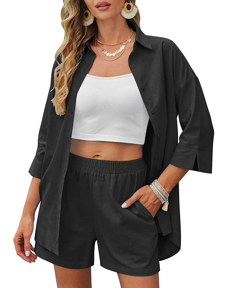 set voor dames – Ghaliya | Zomerse Linnen Set