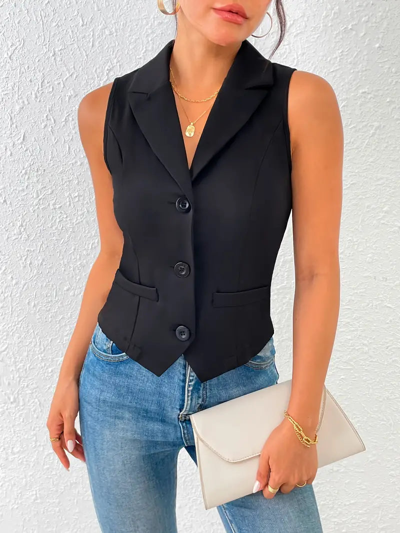 Kim | Trendy Gilet Met Knopen - Fashion Lab