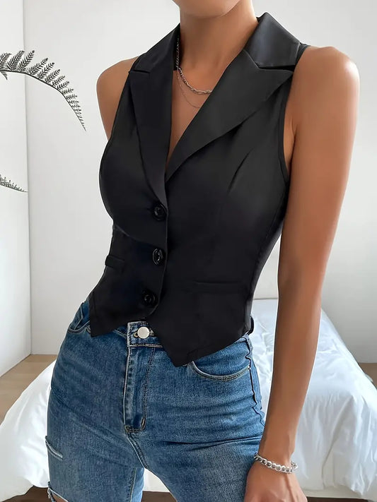Kim | Trendy Gilet Met Knopen - Fashion Lab