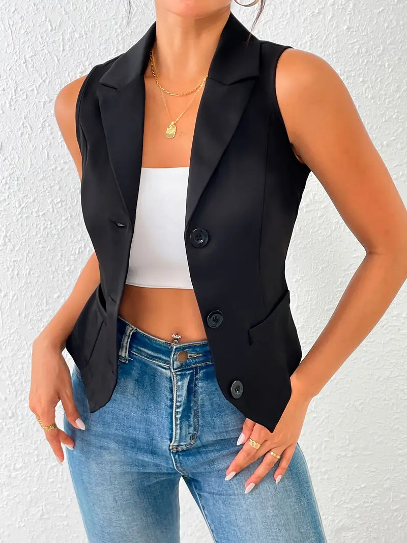 Kim | Trendy Gilet Met Knopen - Fashion Lab