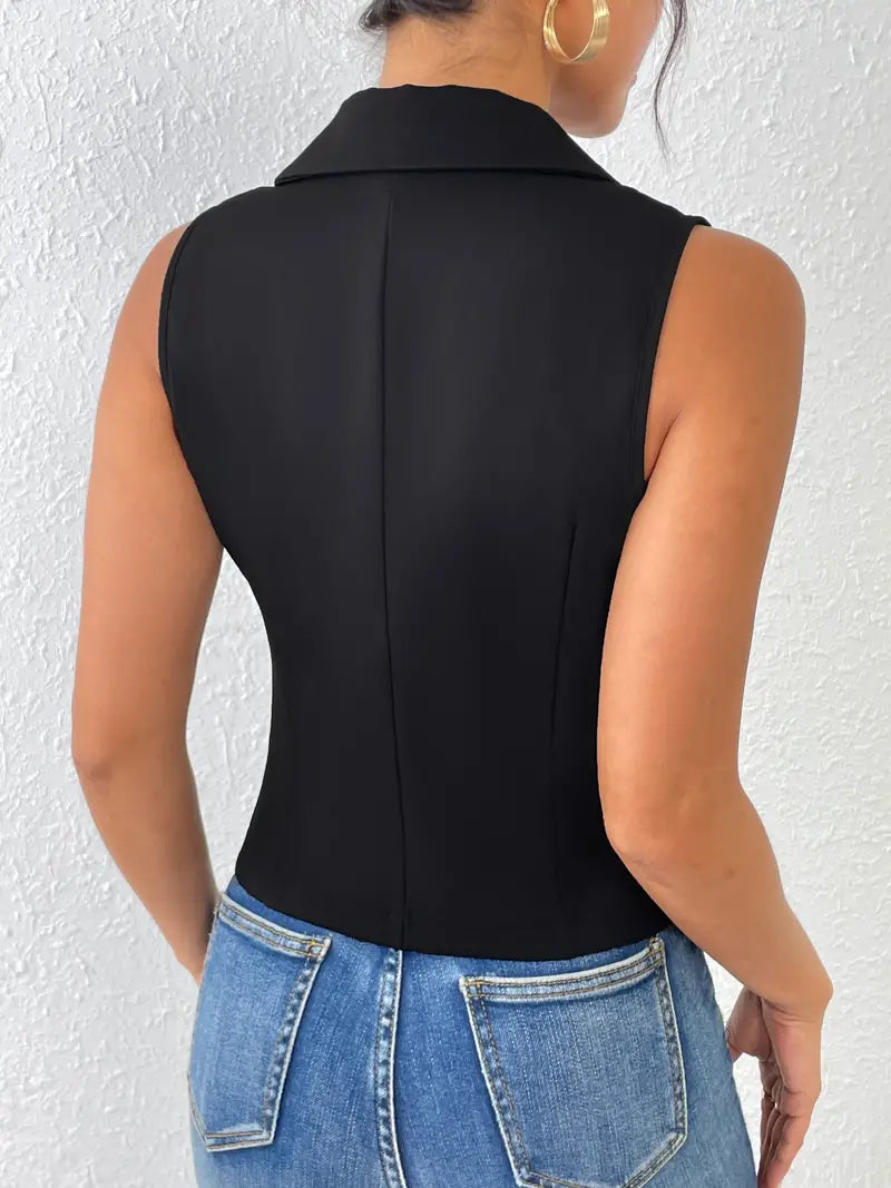 Kim | Trendy Gilet Met Knopen - Fashion Lab
