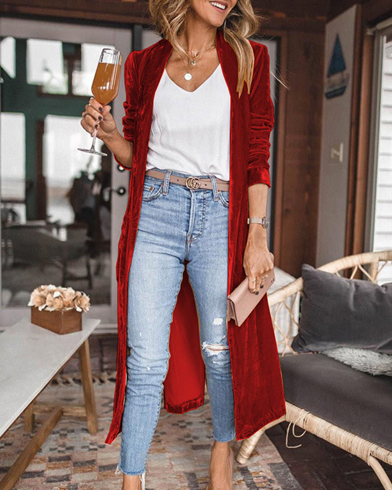 Vest voor dames – Hana | Lang fluwelen vest