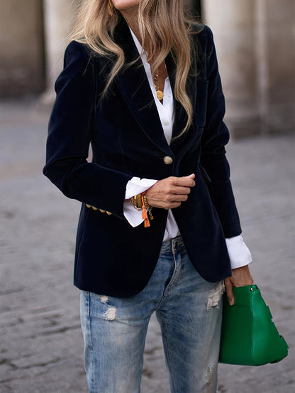 Haydee | Stijlvolle All-Season Fluwelen Blazer voor Vrouwen - Fashion Lab
