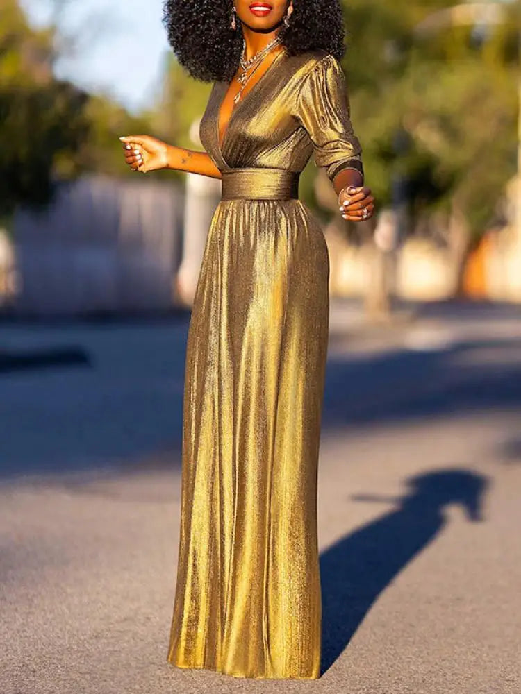 Helena | Glanzende Jumpsuit - Fashion Lab