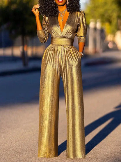 Helena | Glanzende Jumpsuit - Fashion Lab