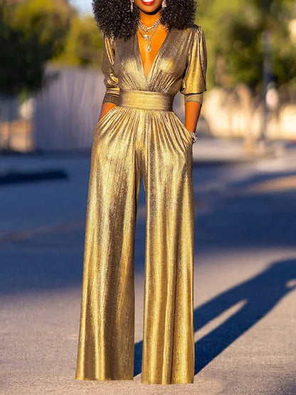 Helena | Glanzende Jumpsuit - Fashion Lab