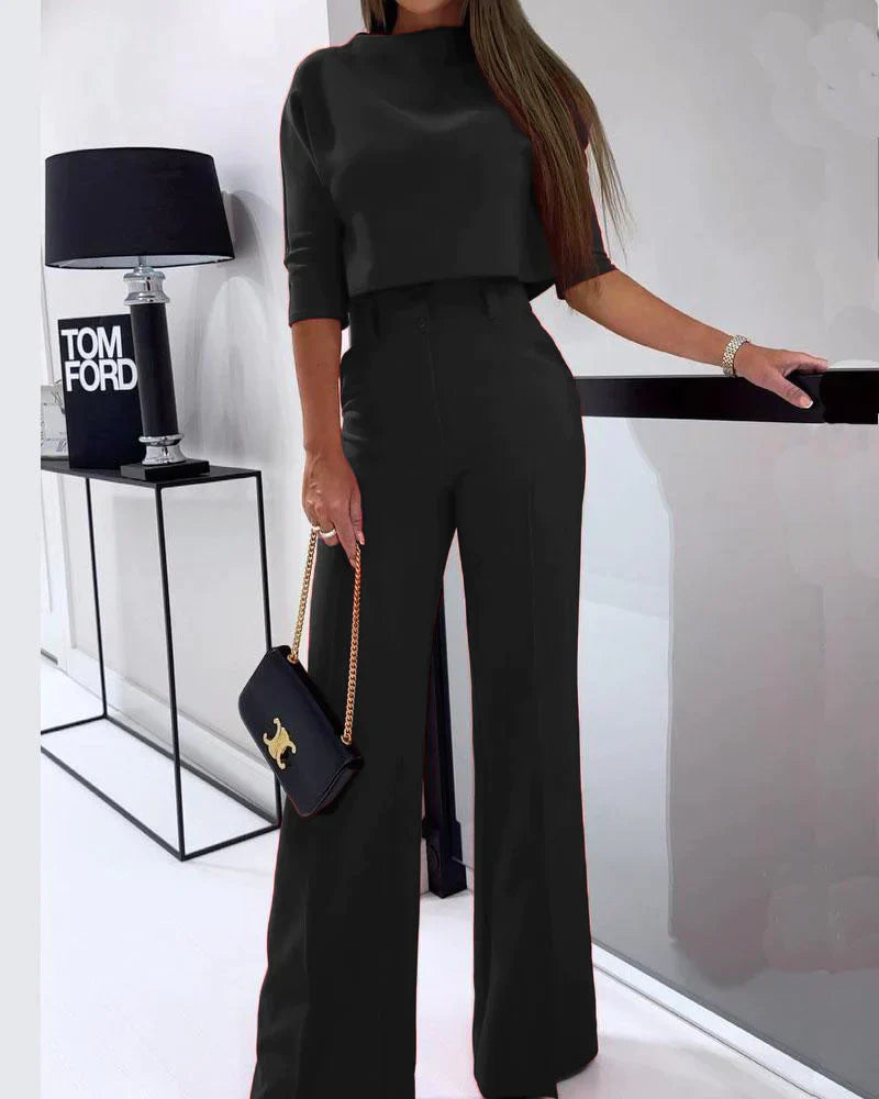 Set voor dames – Hilda | Eenvoudige Effen Tweedelige Set met Stijl