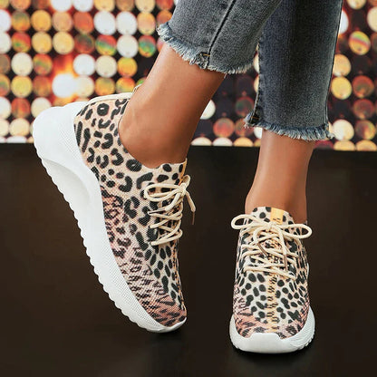 schoenen voor dames – Idony | Luipaard Print Ademende Trainers