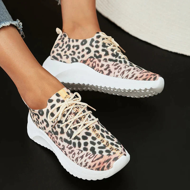 schoenen voor dames – Idony | Luipaard Print Ademende Trainers
