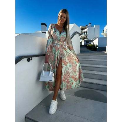 jurk voor dames – Iliana | Jurk Met Slanke Tailleprint