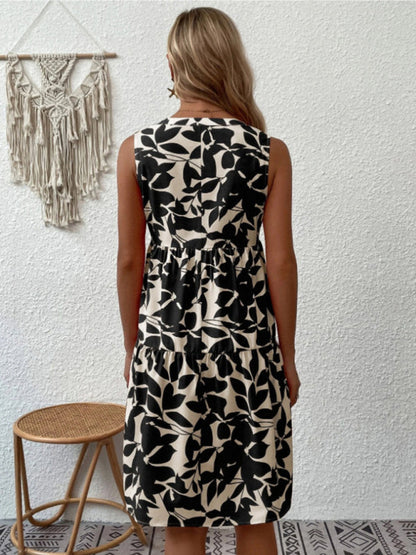 Lydea | Mouwloze Print Jurk - Fashion Lab