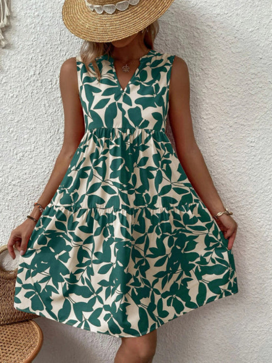 Lydea | Mouwloze Print Jurk - Fashion Lab