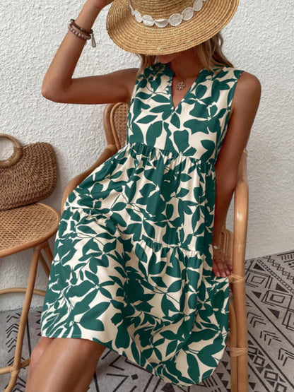 Lydea | Mouwloze Print Jurk - Fashion Lab