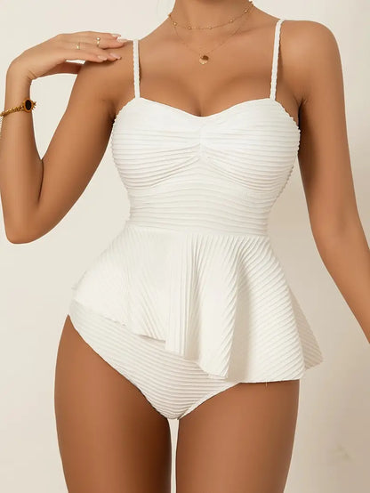 Alianna | Elegante Witte Ribbed Bikini Set - Fashion Lab