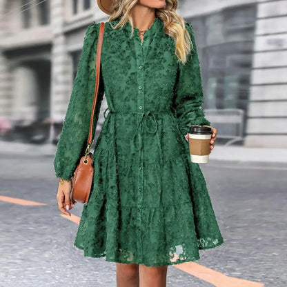 Imari | Elegante Midi Jurk van Kant - Fashion Lab