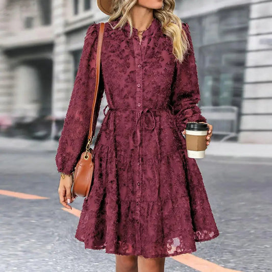 Imari | Elegante Midi Jurk van Kant - Fashion Lab