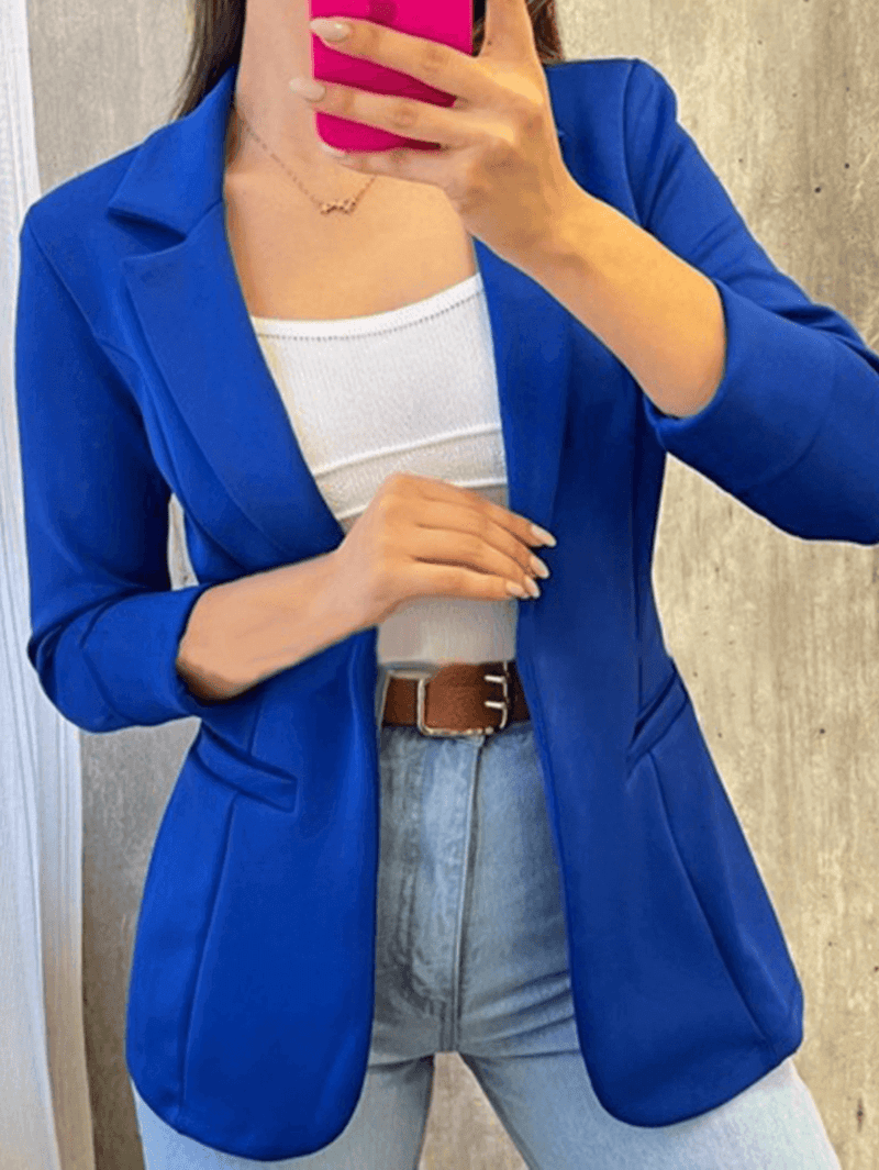 blazer voor dames – Jaisley | Pastel Blazer Met Zakken Elegant Damesmode