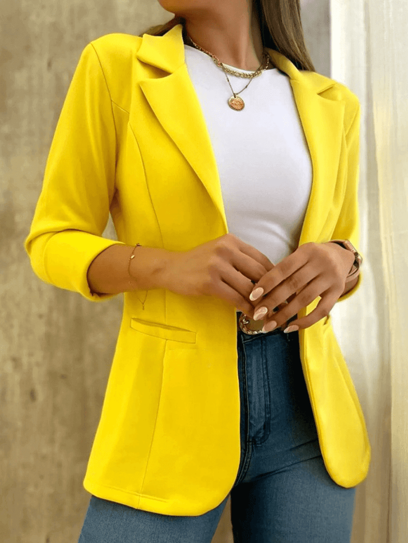 blazer voor dames – Jaisley | Pastel Blazer Met Zakken Elegant Damesmode