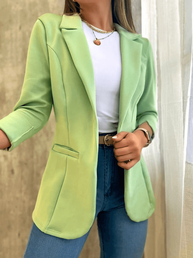 blazer voor dames – Jaisley | Pastel Blazer Met Zakken Elegant Damesmode