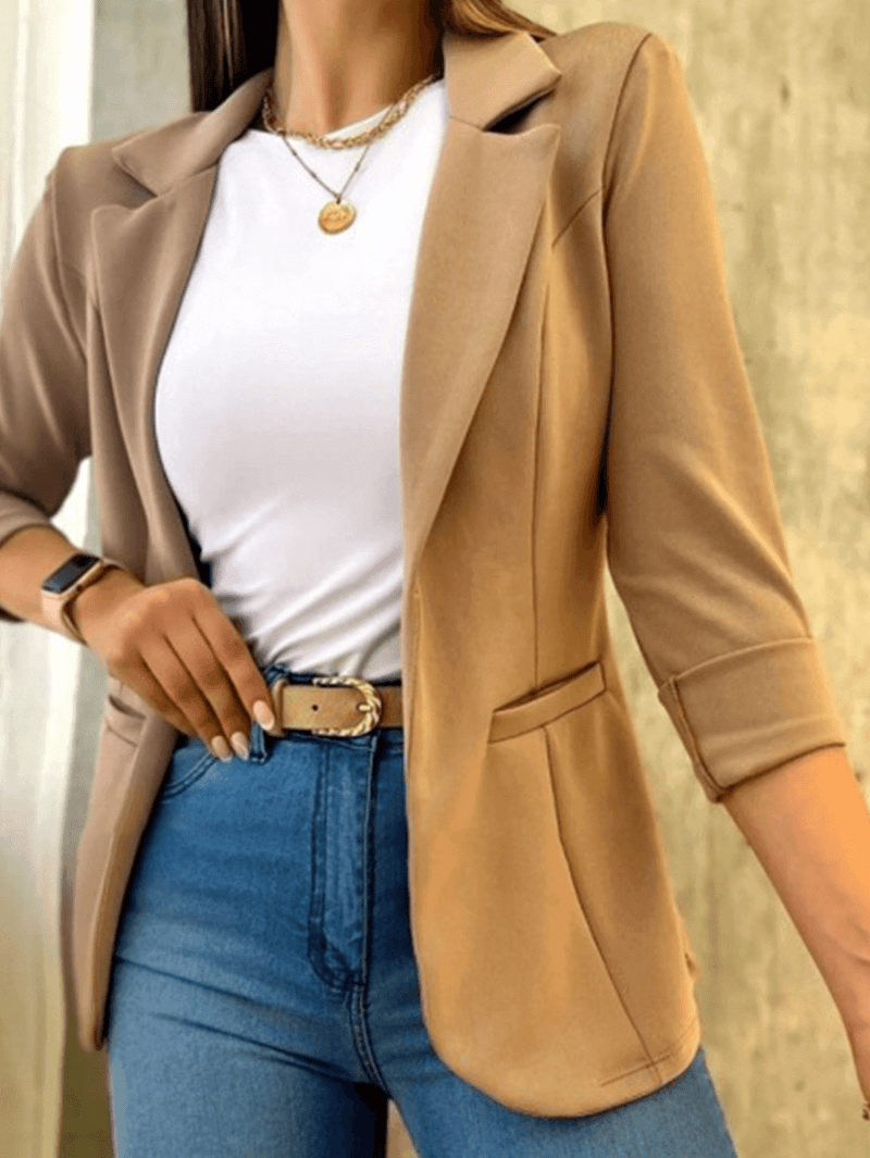 blazer voor dames – Jaisley | Pastel Blazer Met Zakken Elegant Damesmode