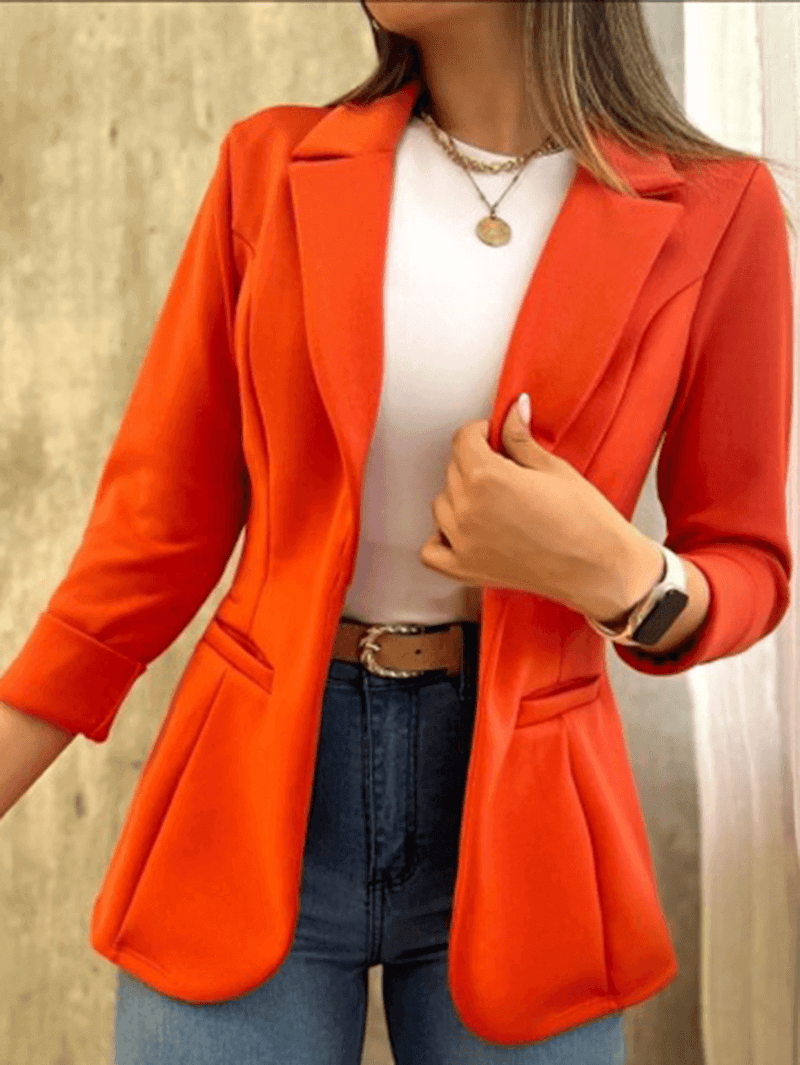 blazer voor dames – Jaisley | Pastel Blazer Met Zakken Elegant Damesmode