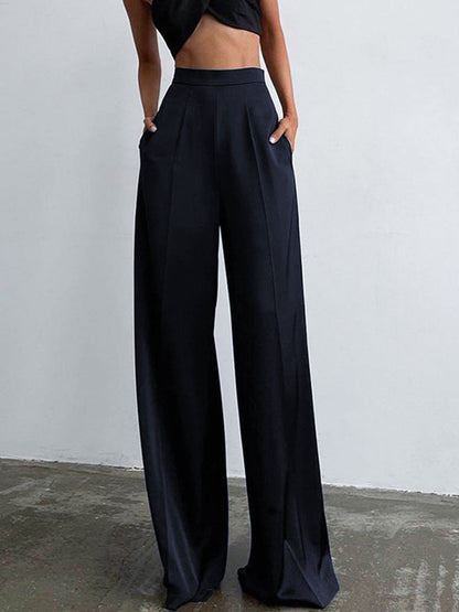 broek voor dames – Jorielle | Oversized Satijnen Wijde Broek